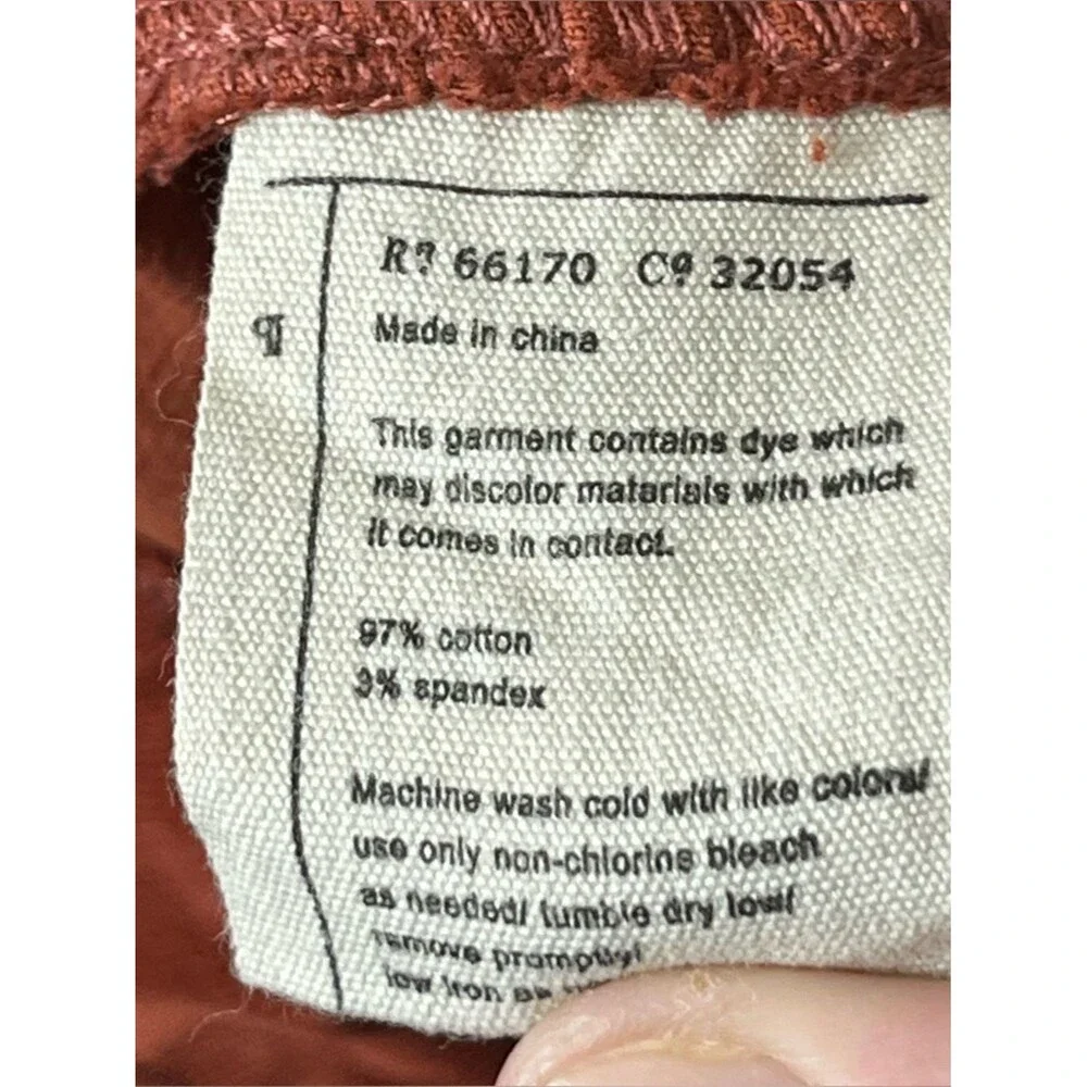 Anthropologie Pilcro Icon Flare Pants Womens 8 Rust Corduroy Mid Rise Retro Boho - Picture 13 of 13